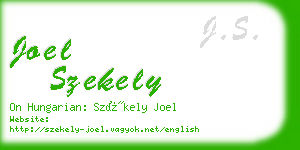 joel szekely business card
